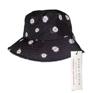 Alice + Olivia Black Daisy Kids Reversible Bucket Hat Alice + Olivia | Accessories | Ao X Fabfitfun Reversible  main image 4